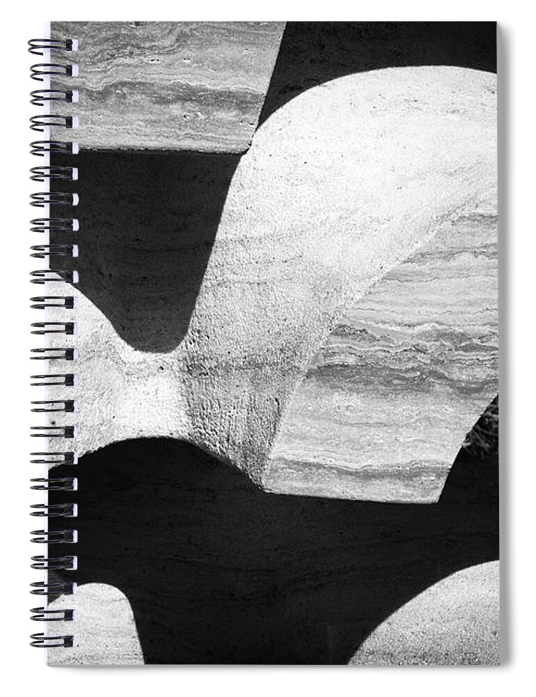 Rock Spiral Notebook featuring the photograph Rock And Shadow by Catherine Lau