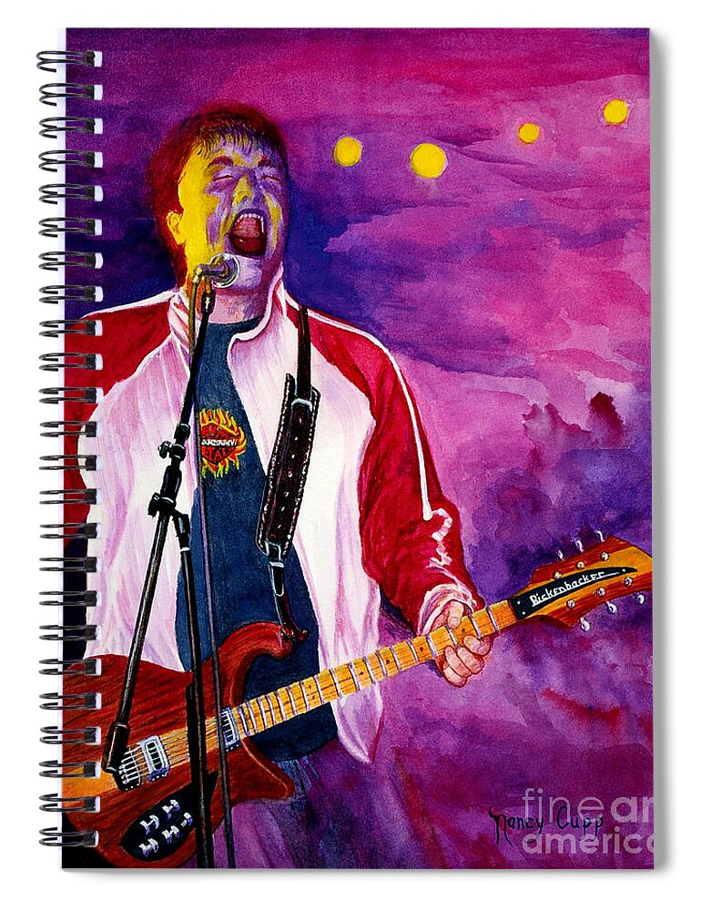 Rock And Roll Spiral Notebook featuring the painting Rock On Tom by Nancy Cupp