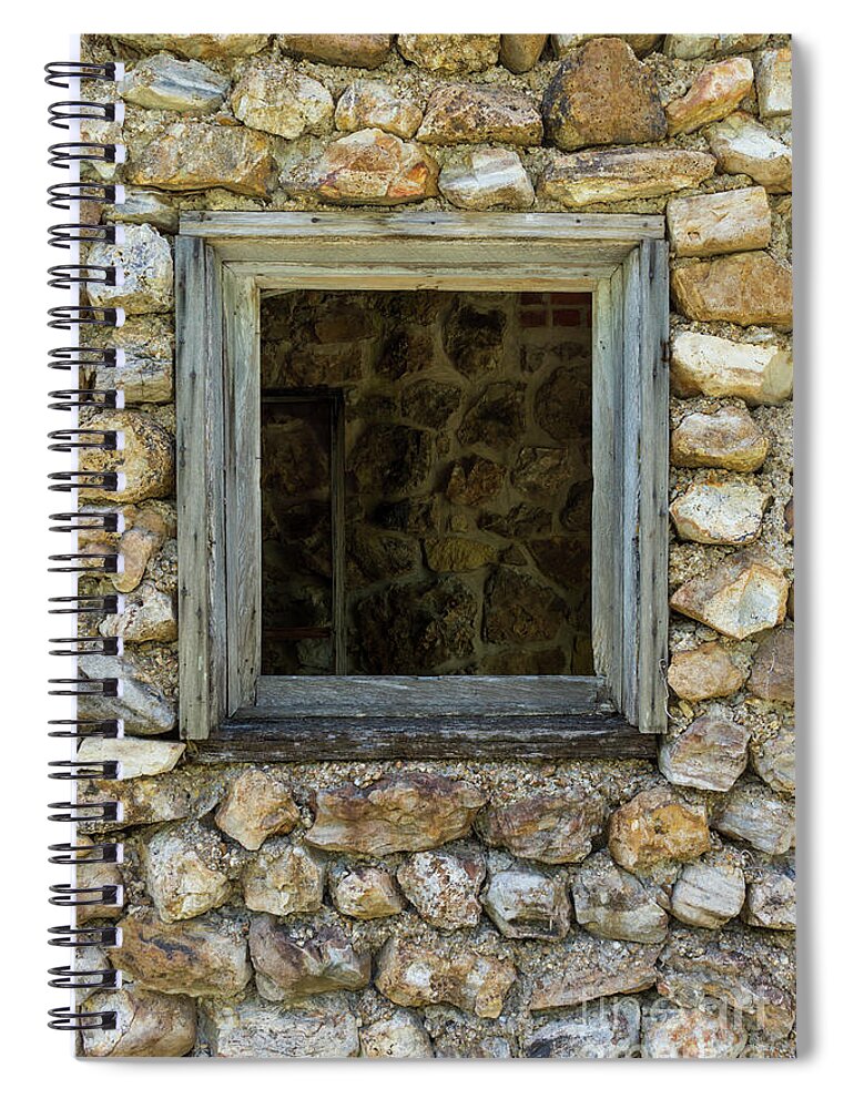 Window Spiral Notebook featuring the photograph Rock Wall Window by Jennifer White