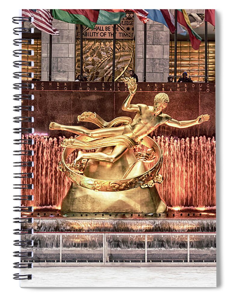 Rockefeller Center Spiral Notebook featuring the photograph Rockefeller Center by Alison Frank