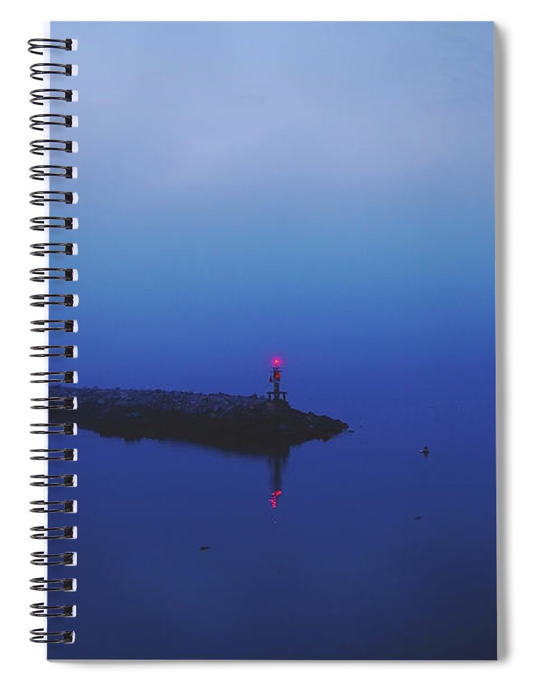 Fog Spiral Notebook featuring the photograph Rockport Harbor by Matt Cegelis