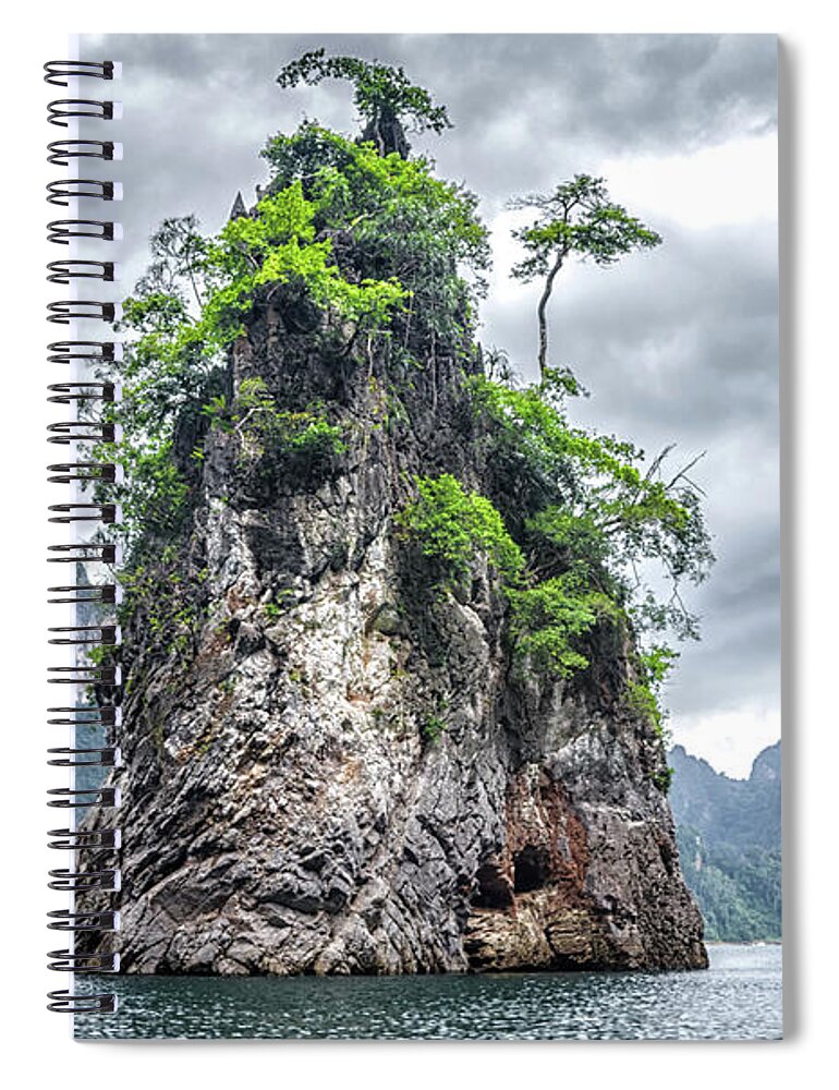 Michelle Meenawong Spiral Notebook featuring the photograph Rocks At Khao Sok by Michelle Meenawong