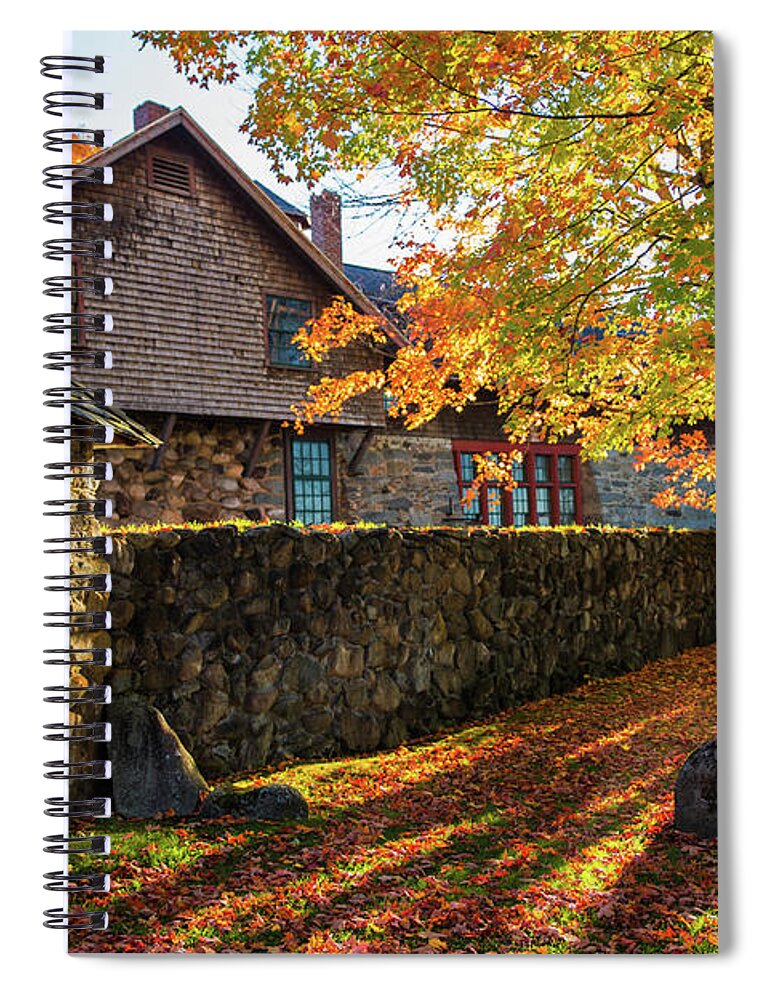 Rocks Spiral Notebook featuring the photograph Rocks Estate Autumn Shadows by White Mountain Images