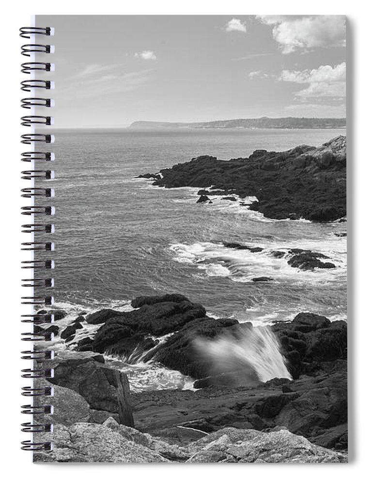 Rocky Coastline Downeast Maine Spiral Notebook featuring the photograph Rocky Coastline Downeast Maine by Alana Ranney