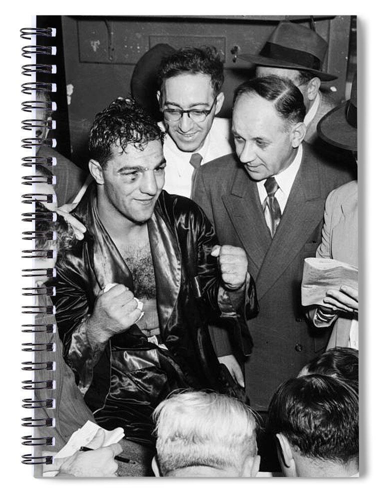1951 Spiral Notebook featuring the photograph Rocky Marciano by Granger