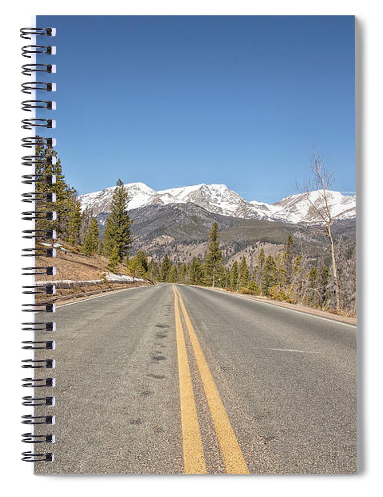 Mountains Spiral Notebook featuring the photograph Rocky Mountain Road Heading towards Estes Park, Co by Peter Ciro