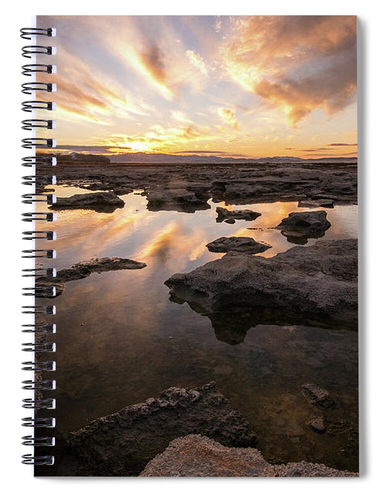 Utah Lake Spiral Notebook featuring the photograph Rocky Shores of Utah Lake by Wesley Aston