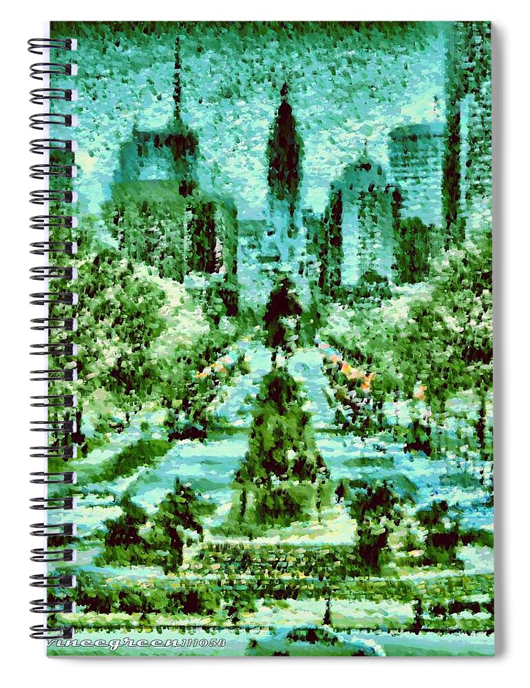 Philadelphia Spiral Notebook featuring the digital art Rocky's View by Vincent Green