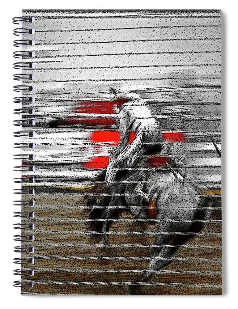 Cowboy Spiral Notebook featuring the photograph Rodeo Abstract V by Al Bourassa