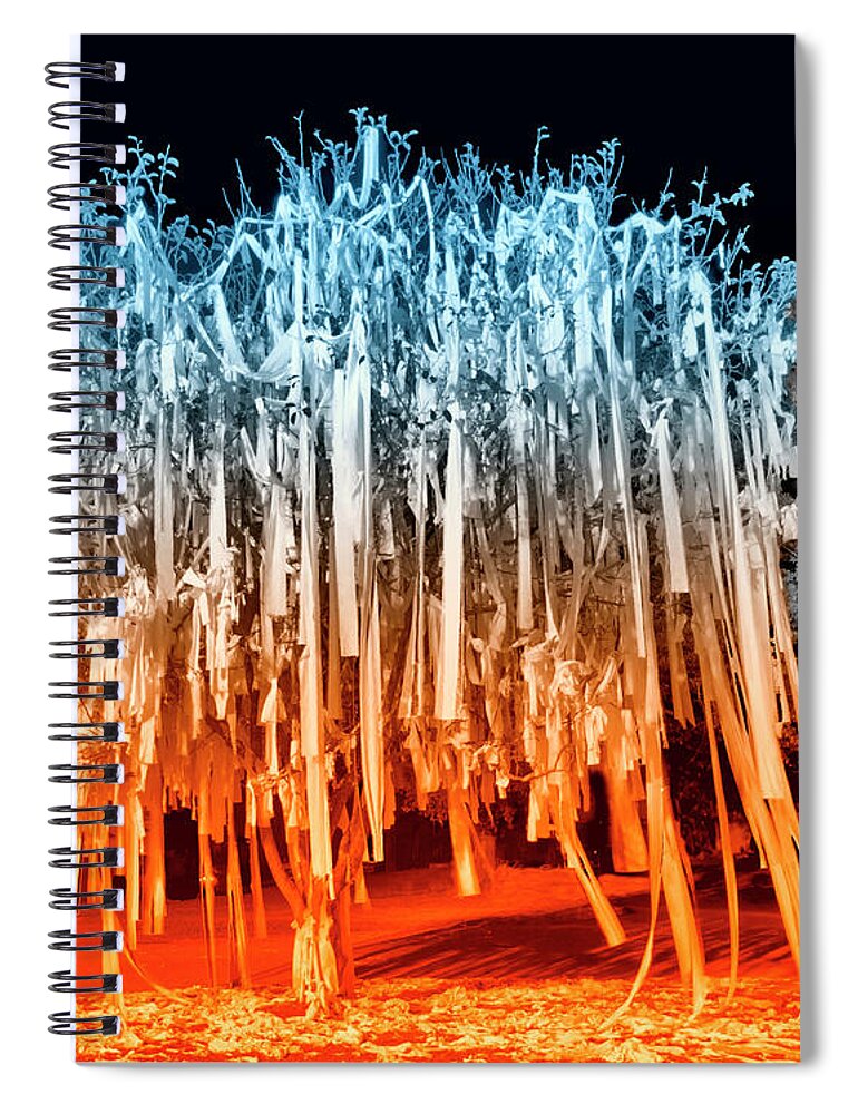 Rolled Tree Spiral Notebook featuring the photograph Rolled Tree OrangeNBlue by Gulf Coast Aerials -
