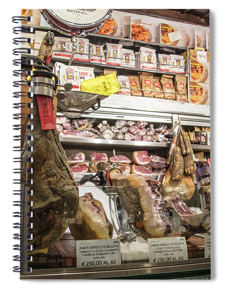 Canon Spiral Notebook featuring the photograph Roman Butcher Shop by John McGraw