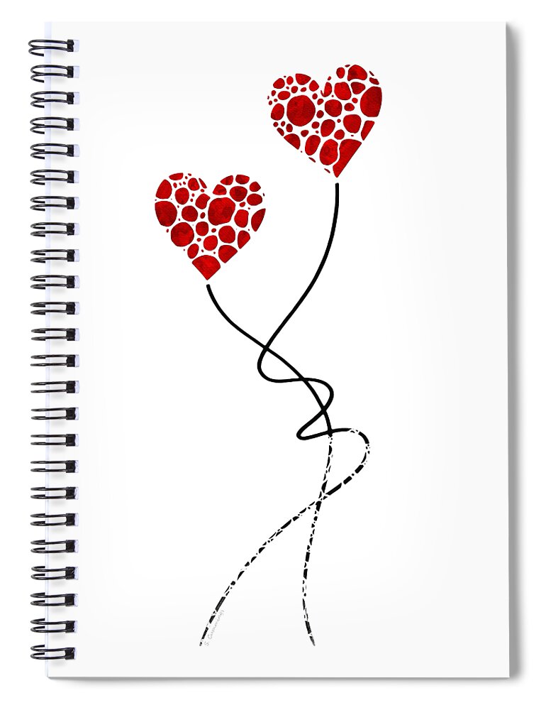 Love Spiral Notebook featuring the painting Romantic Art - You Are The One - Sharon Cummings by Sharon Cummings