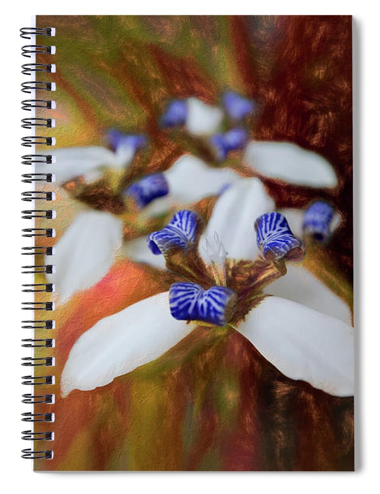 Appalachia Spiral Notebook featuring the photograph Romantic Textured Island Lilies by Debra and Dave Vanderlaan