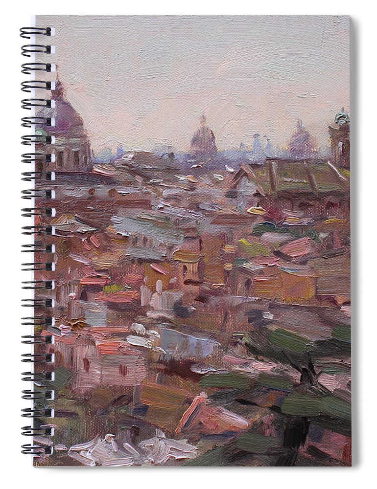 Rome Spiral Notebook featuring the painting Rome da Pincio by Ylli Haruni