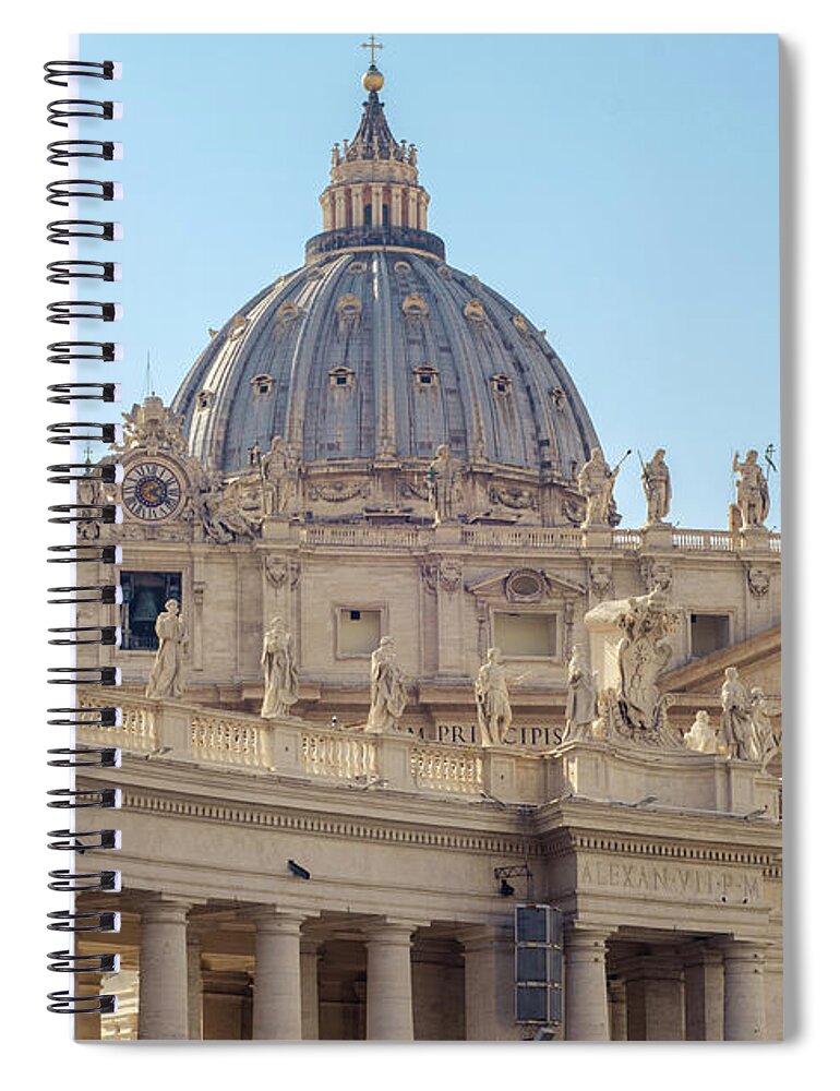 Vatican Spiral Notebook featuring the photograph Rome - St Peter Basilica by AM FineArtPrints
