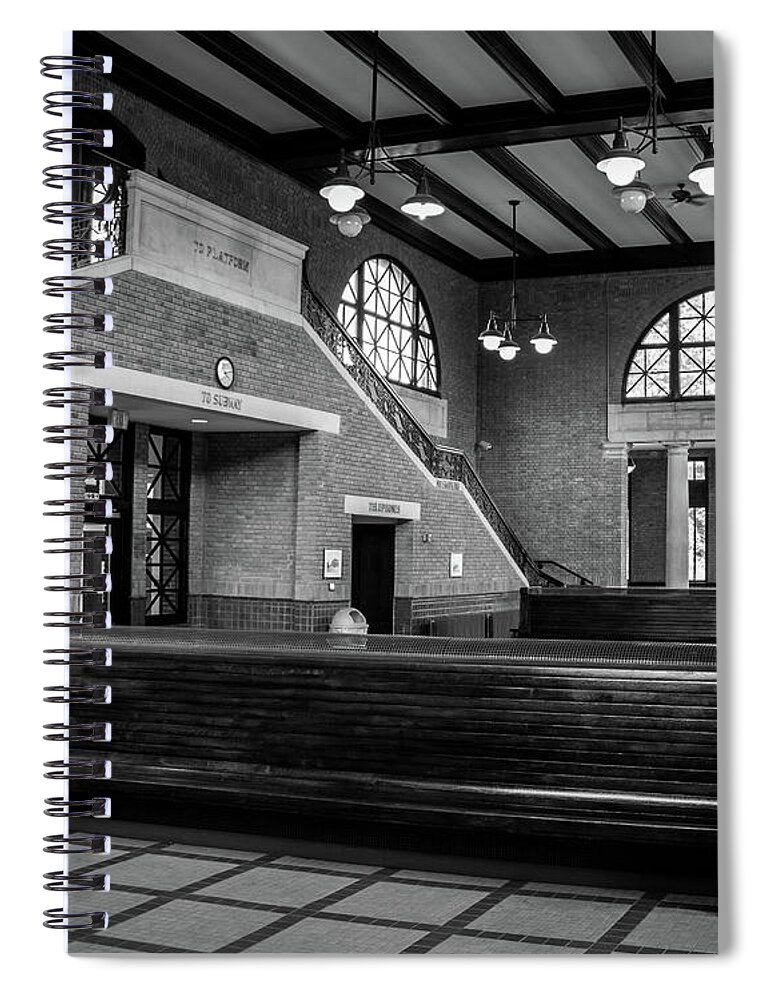Train Spiral Notebook featuring the photograph Rome Train Station by Phil Spitze