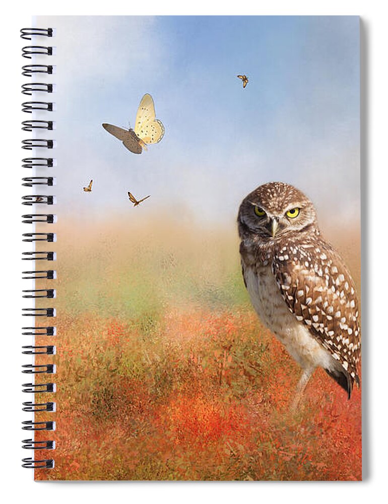 Owl Spiral Notebook featuring the photograph Romping In The Poppy Field by Kim Hojnacki