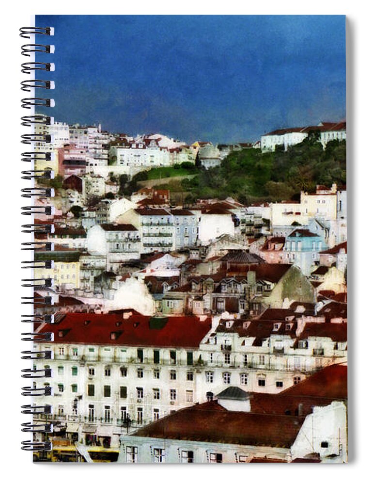 Portugal Spiral Notebook featuring the photograph Roofs of Lisbon by Dariusz Gudowicz