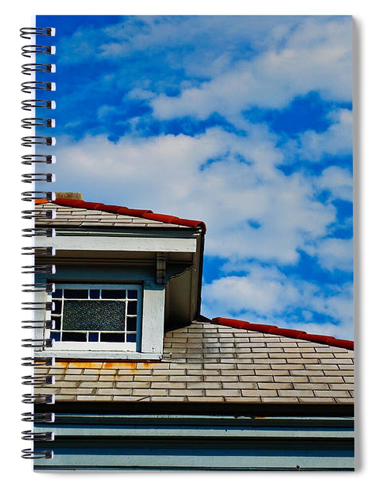 Roof Spiral Notebook featuring the photograph Rooftop Windows by Frances Ann Hattier