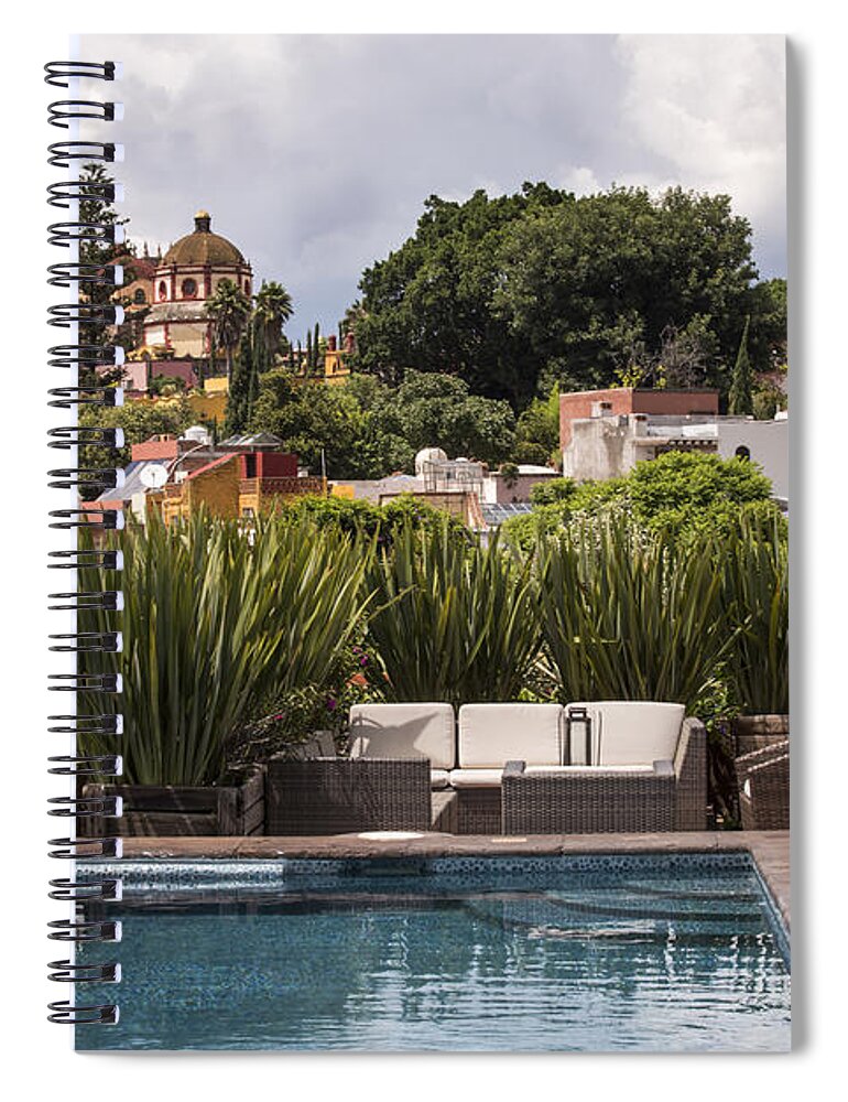 Aged Spiral Notebook featuring the photograph Rooftops of San Miguel Mexico by Juli Scalzi