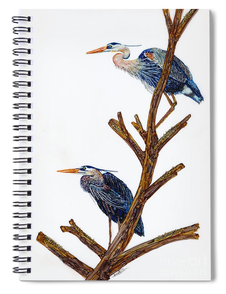 Woolyfrogarts Spiral Notebook featuring the mixed media Rookery by Jan Killian