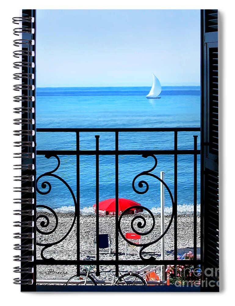 Bordighera Spiral Notebook featuring the photograph Room With a View II.Bordighera by Jennie Breeze