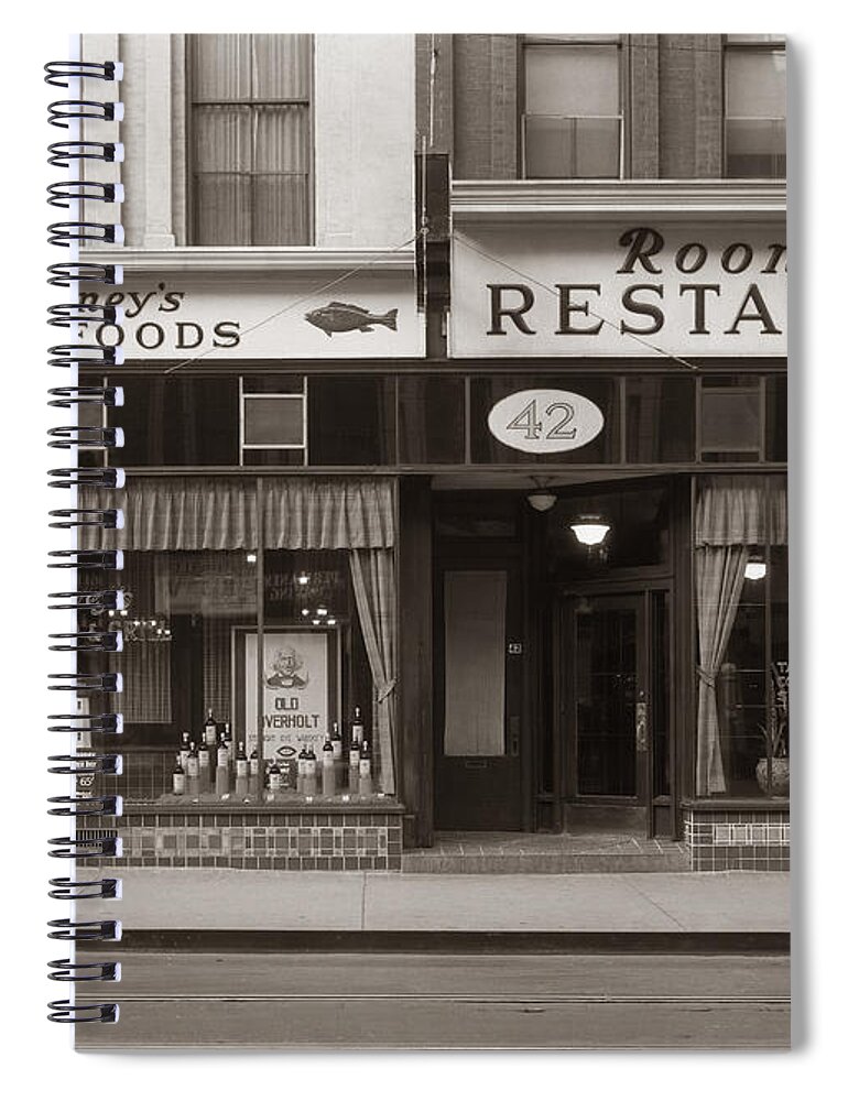 Wilkes Barre Spiral Notebook featuring the photograph Rooney's Restaurant Wilkes Barre PA 1940s by Arthur Miller