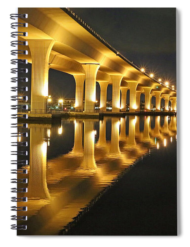 Bridge Spiral Notebook featuring the photograph Roosevelt Reflection by Tom Claud