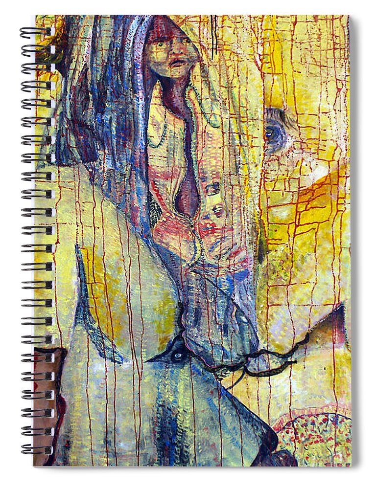 Portrait Spiral Notebook featuring the painting Roots by Peggy Blood
