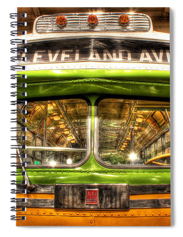 King Kong Spiral Notebook featuring the photograph Rosa Parks Bus Dearborn MI by Nicholas Grunas