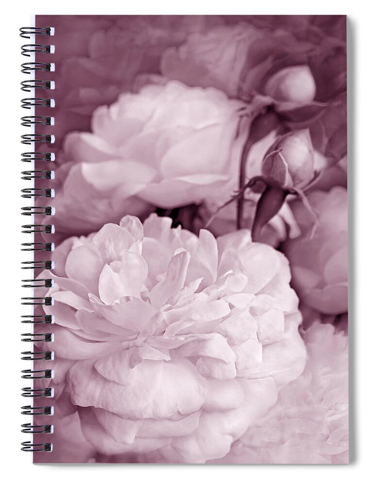 Rose Spiral Notebook featuring the photograph Rose Bouquet Flowers Plum by Jennie Marie Schell