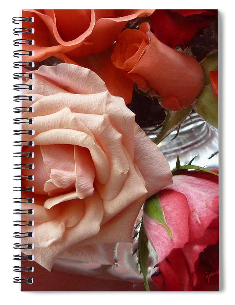 Flower Art Spiral Notebook featuring the digital art Love Flower Rose by Johannes Murat