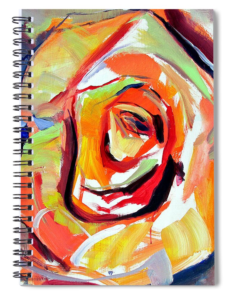 Florals Spiral Notebook featuring the painting Rose Number 6 by John Gholson