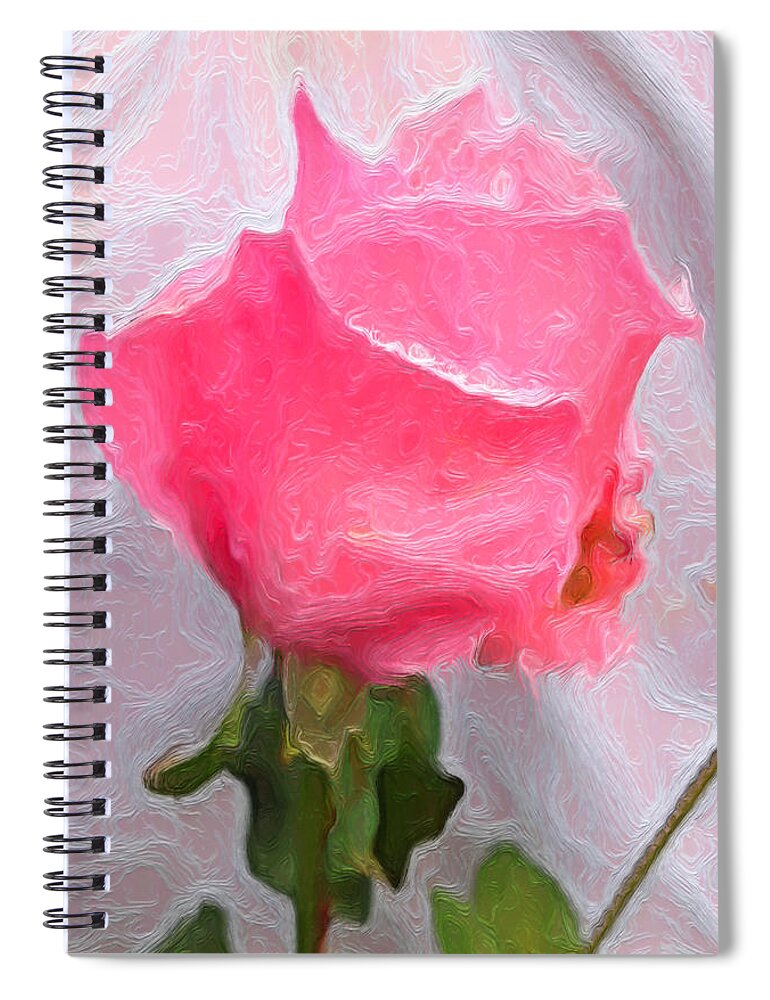 Portrait Spiral Notebook featuring the photograph Rose of Pink Three by Morgan Carter