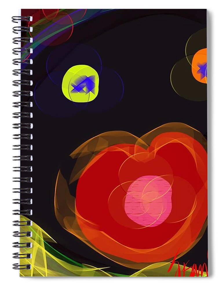 Spiral Notebook featuring the digital art Rosebud by Susan Fielder