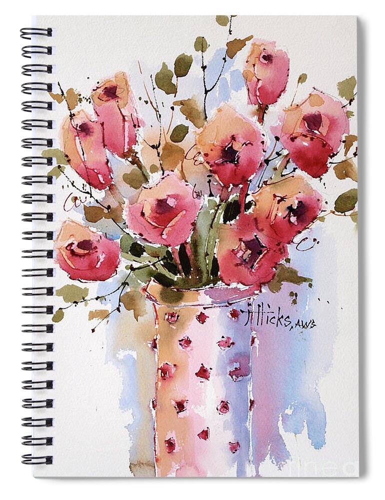 Flowers Spiral Notebook featuring the painting Roses by Joyce Hicks