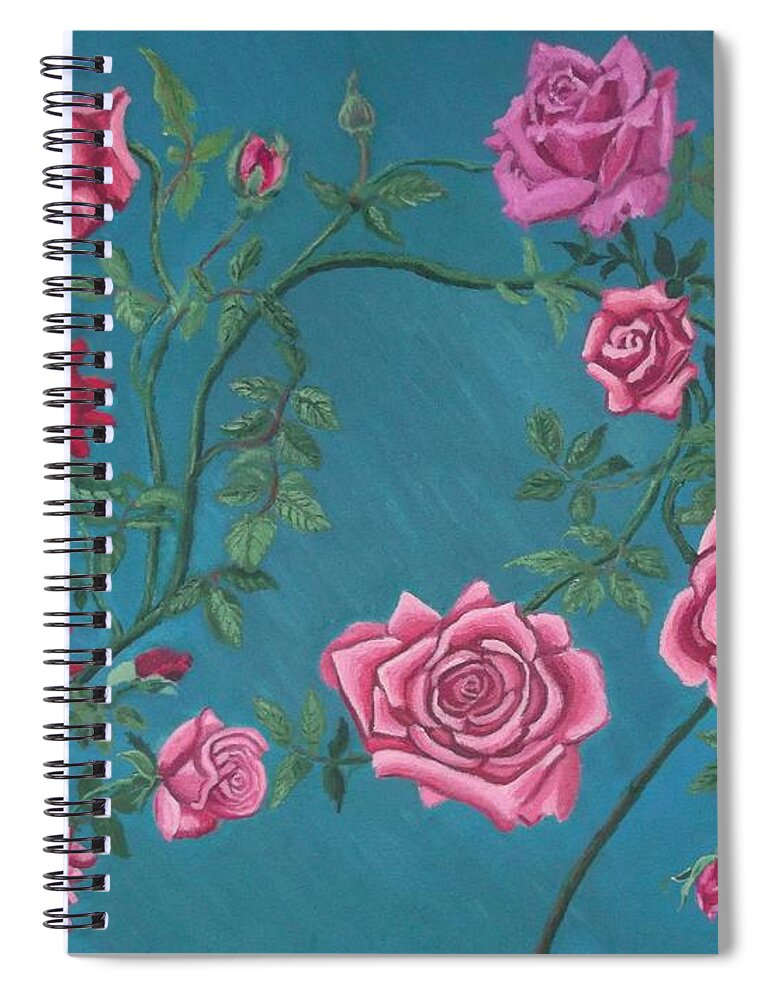 Roses Spiral Notebook featuring the painting Roses by Vera Smith