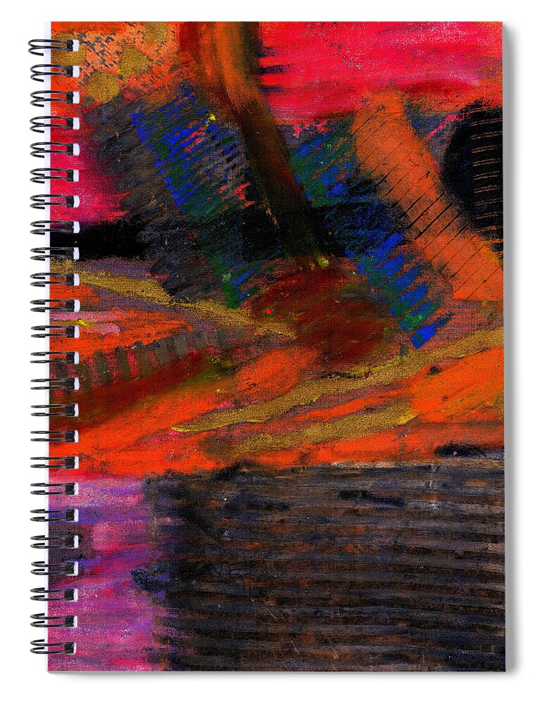 Abstract Spiral Notebook featuring the painting Rough Passage by Angela L Walker