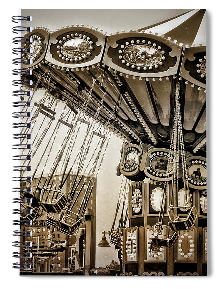 Coney Island Spiral Notebook featuring the photograph Round and Round in Coney by Onedayoneimage Photography