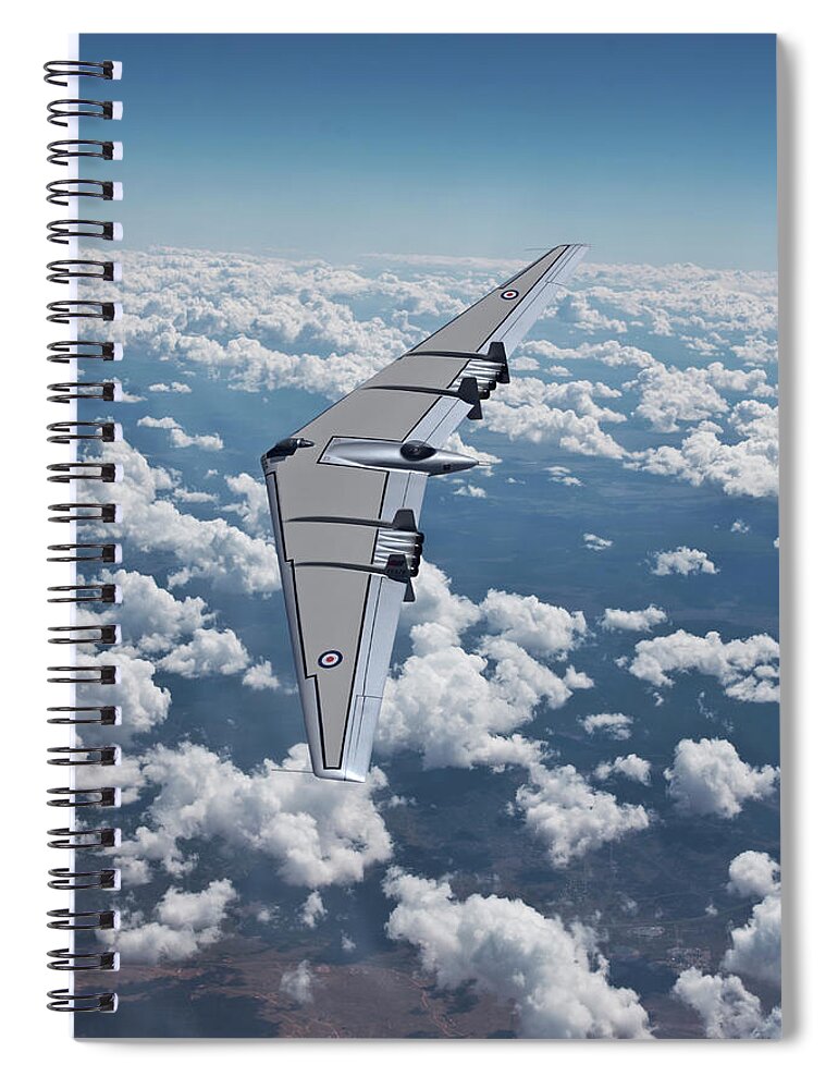 Northrop Corporation Spiral Notebook featuring the digital art Royal Air Force Flying Wing by Erik Simonsen