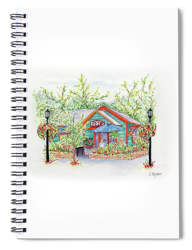Ruby's Spiral Notebook featuring the painting Ruby's by Lori Taylor