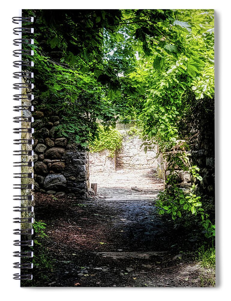 Ancient Ruins Spiral Notebook featuring the photograph Ruins of Bancroft Castle 2 by Lilia D
