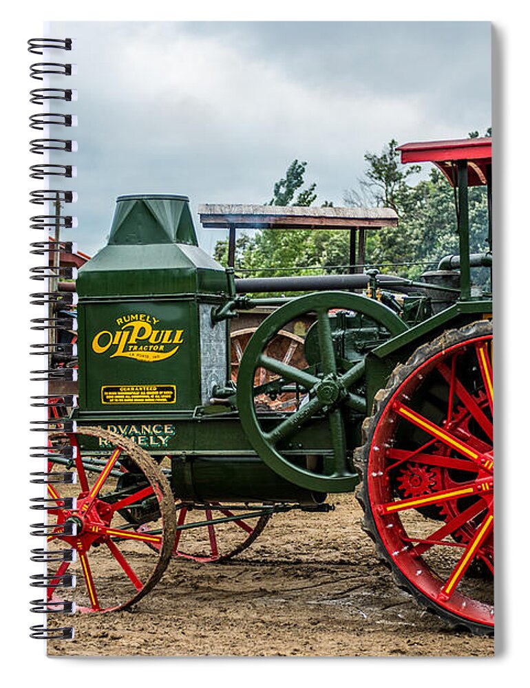 Rumley Spiral Notebook featuring the photograph Rumley Oil Pull Tractor by Paul Freidlund