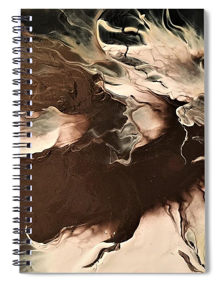 Abstract Spiral Notebook featuring the painting Run by Soraya Silvestri