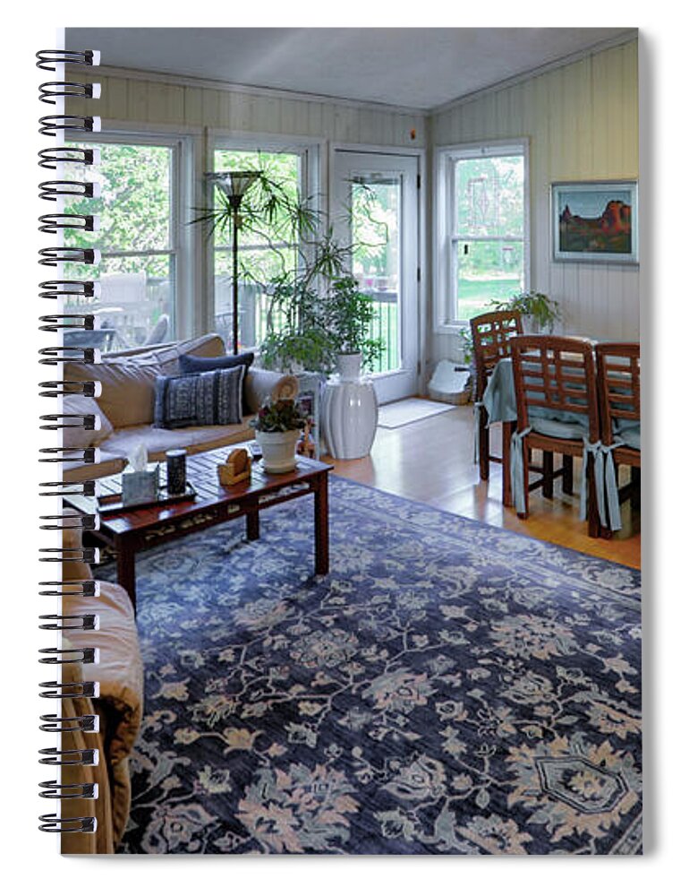 Real Estate Photography Spiral Notebook featuring the photograph Rural family room by Jeff Kurtz