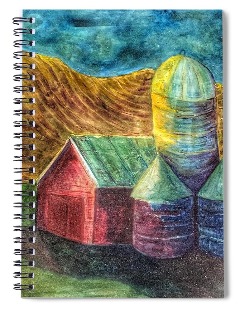 Barn Spiral Notebook featuring the painting Rural Farm by Jame Hayes