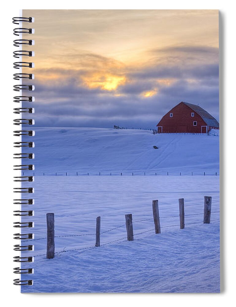 Barn Spiral Notebook featuring the photograph Rural Winter by Idaho Scenic Images Linda Lantzy