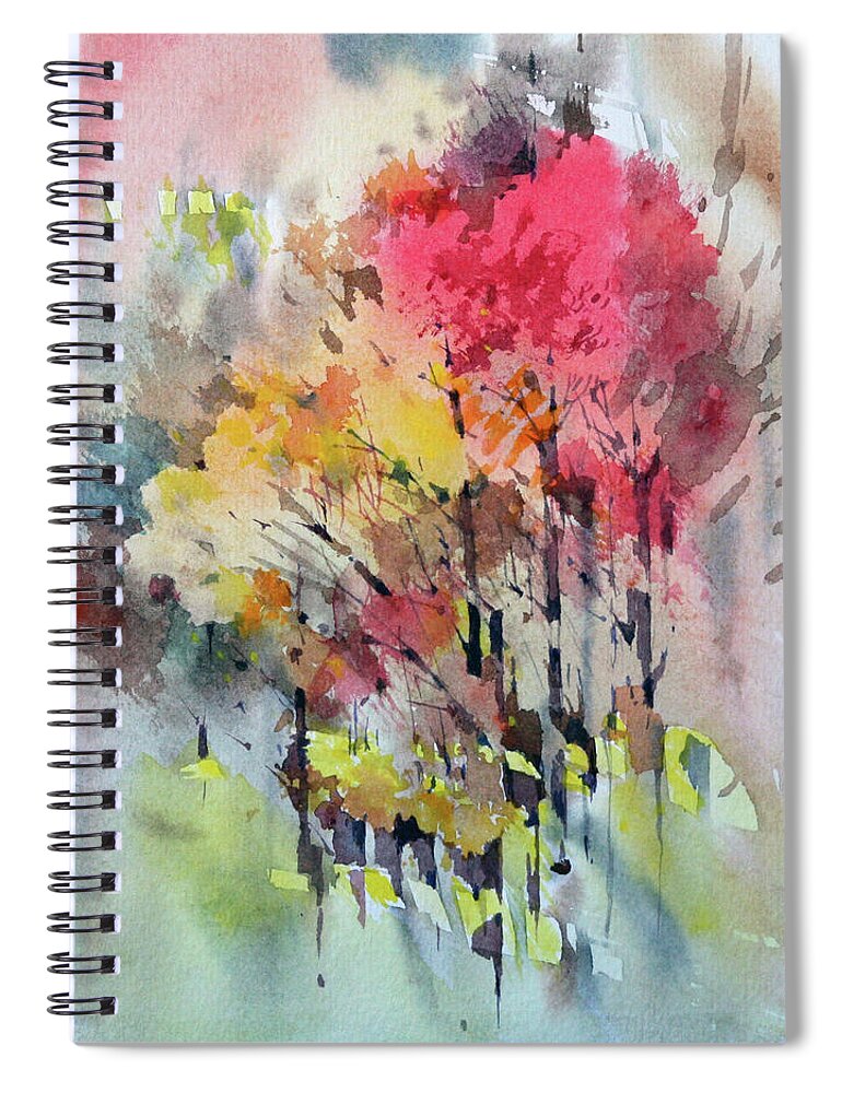 Autumn Spiral Notebook featuring the painting Russian Autumn by Natalia Eremeyeva Duarte