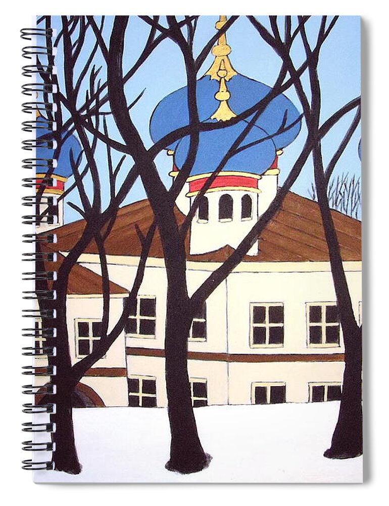 Church Spiral Notebook featuring the painting Russian Orthodox Church by Stephanie Moore