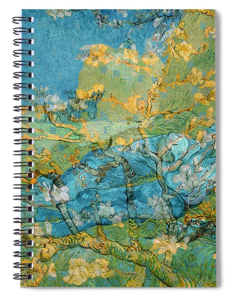 Post Modern Spiral Notebook featuring the digital art Rustic 6 van Gogh by David Bridburg